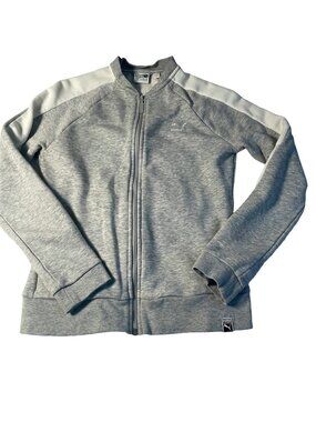 Puma Gray Zip Up Track Jacket Small Athleisure Lightweight